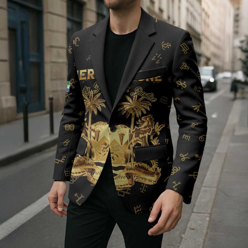 Personalized Sierra Leone Vai Syllabary Heritage Blazer National Emblem Golden Style - Wonder Print Shop