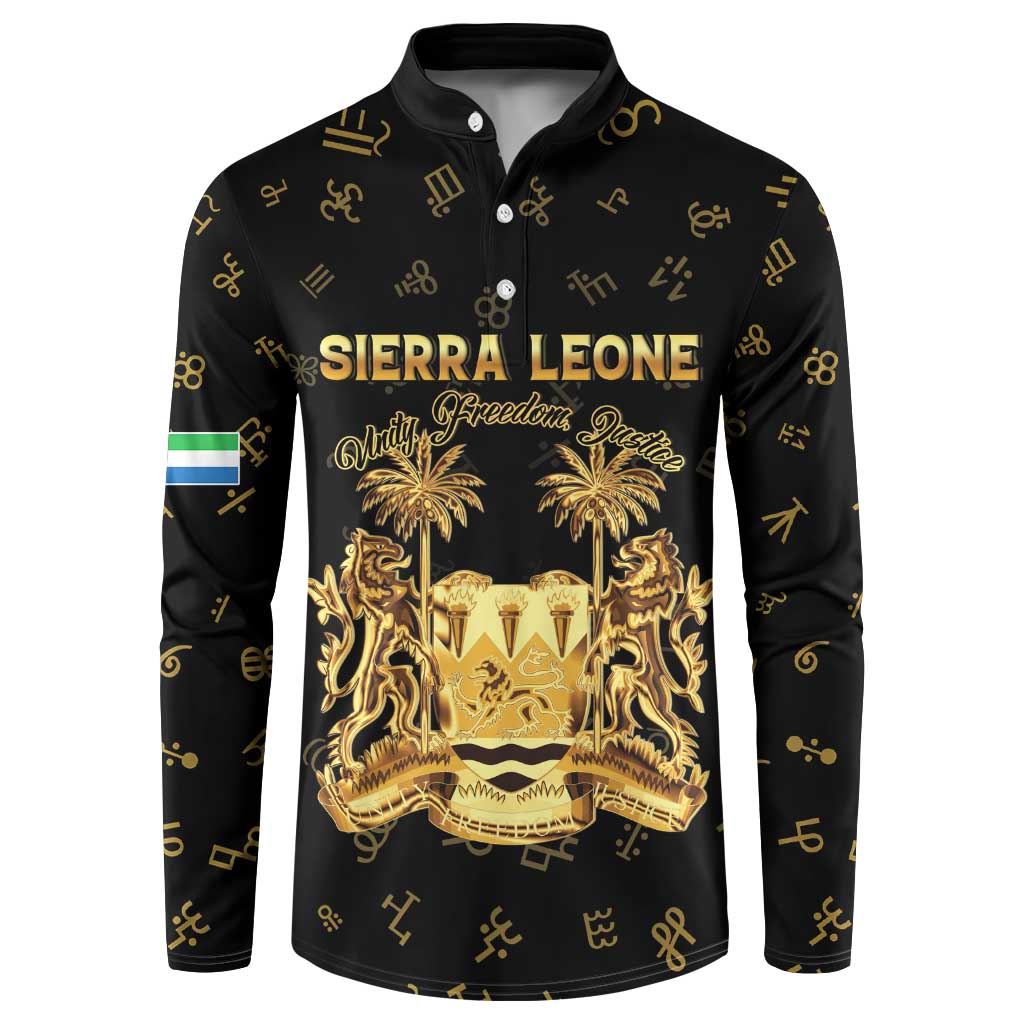 Personalized Sierra Leone Vai Syllabary Heritage Button Sweatshirt National Emblem Golden Style - Wonder Print Shop