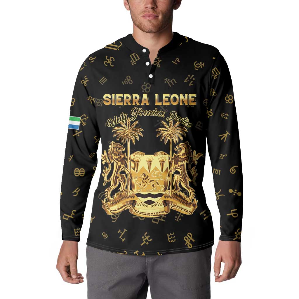 Personalized Sierra Leone Vai Syllabary Heritage Button Sweatshirt National Emblem Golden Style - Wonder Print Shop