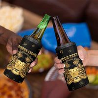 Personalized Sierra Leone Vai Syllabary Heritage 4 in 1 Can Cooler Tumbler National Emblem Golden Style - Wonder Print Shop