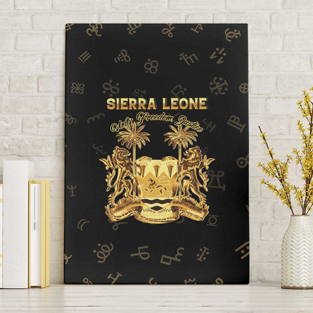 Sierra Leone Vai Syllabary Heritage Canvas Wall Art National Emblem Golden Style - Wonder Print Shop