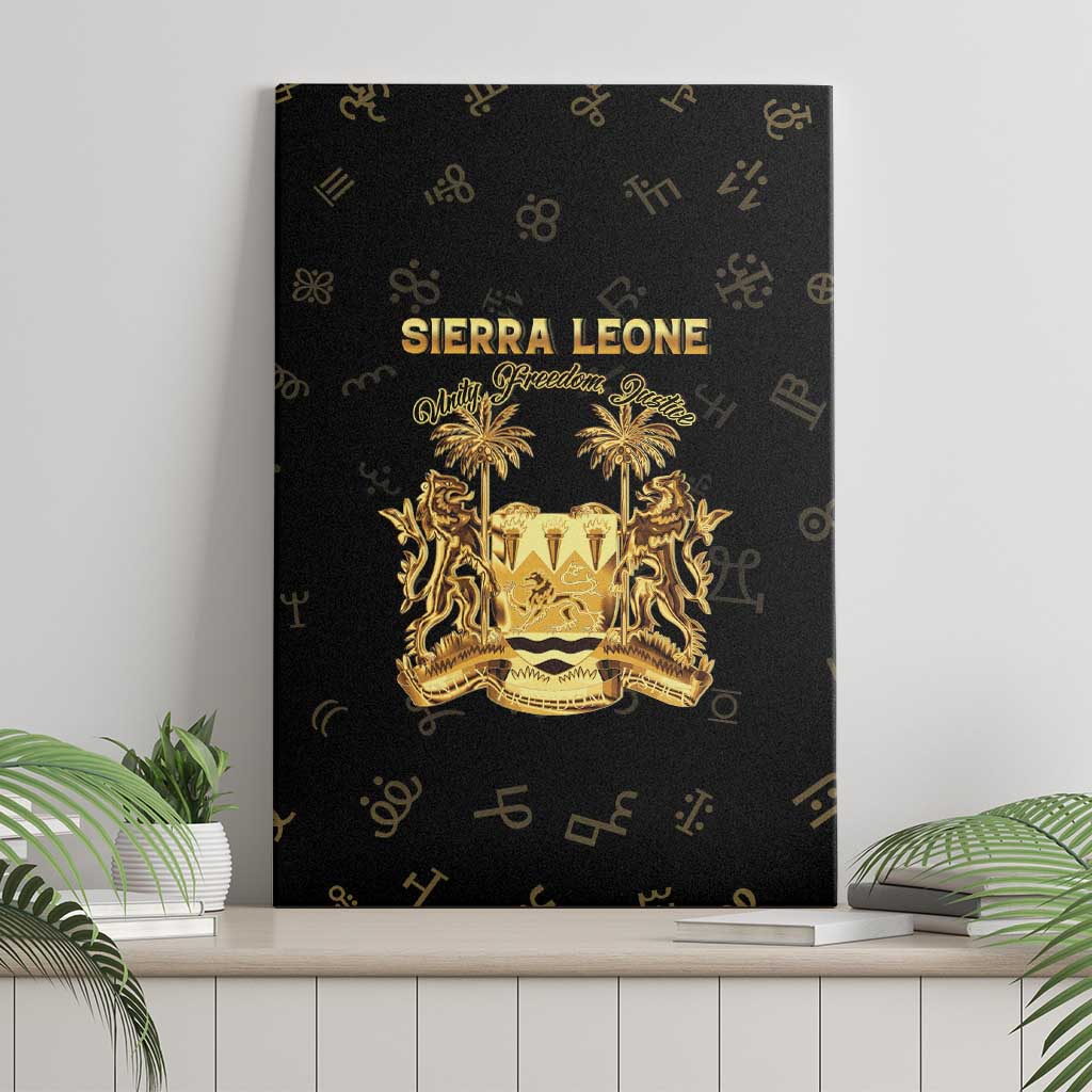 Sierra Leone Vai Syllabary Heritage Canvas Wall Art National Emblem Golden Style - Wonder Print Shop