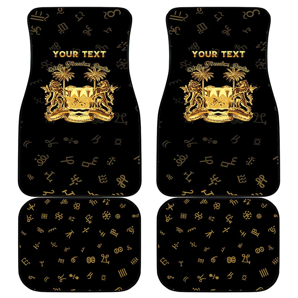 Personalized Sierra Leone Vai Syllabary Heritage Car Mats National Emblem Golden Style - Wonder Print Shop