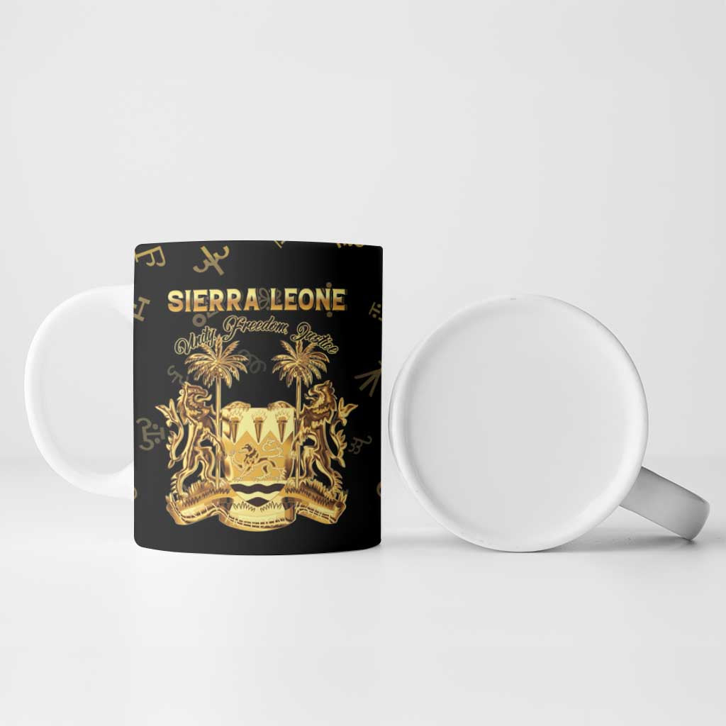 Personalized Sierra Leone Vai Syllabary Heritage Ceramic Mug National Emblem Golden Style - Wonder Print Shop