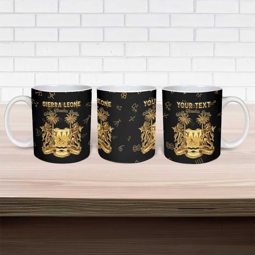 Personalized Sierra Leone Vai Syllabary Heritage Ceramic Mug National Emblem Golden Style - Wonder Print Shop