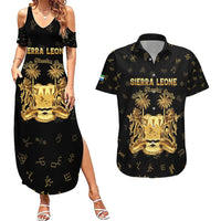 Personalized Sierra Leone Vai Syllabary Heritage Couples Matching Summer Maxi Dress and Hawaiian Shirt National Emblem Golden Style - Wonder Print Shop
