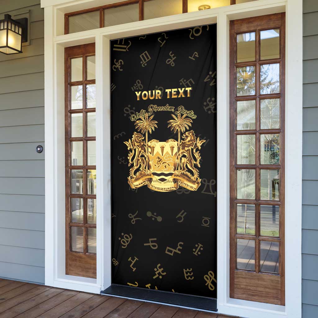 Personalized Sierra Leone Vai Syllabary Heritage Door Cover National Emblem Golden Style - Wonder Print Shop