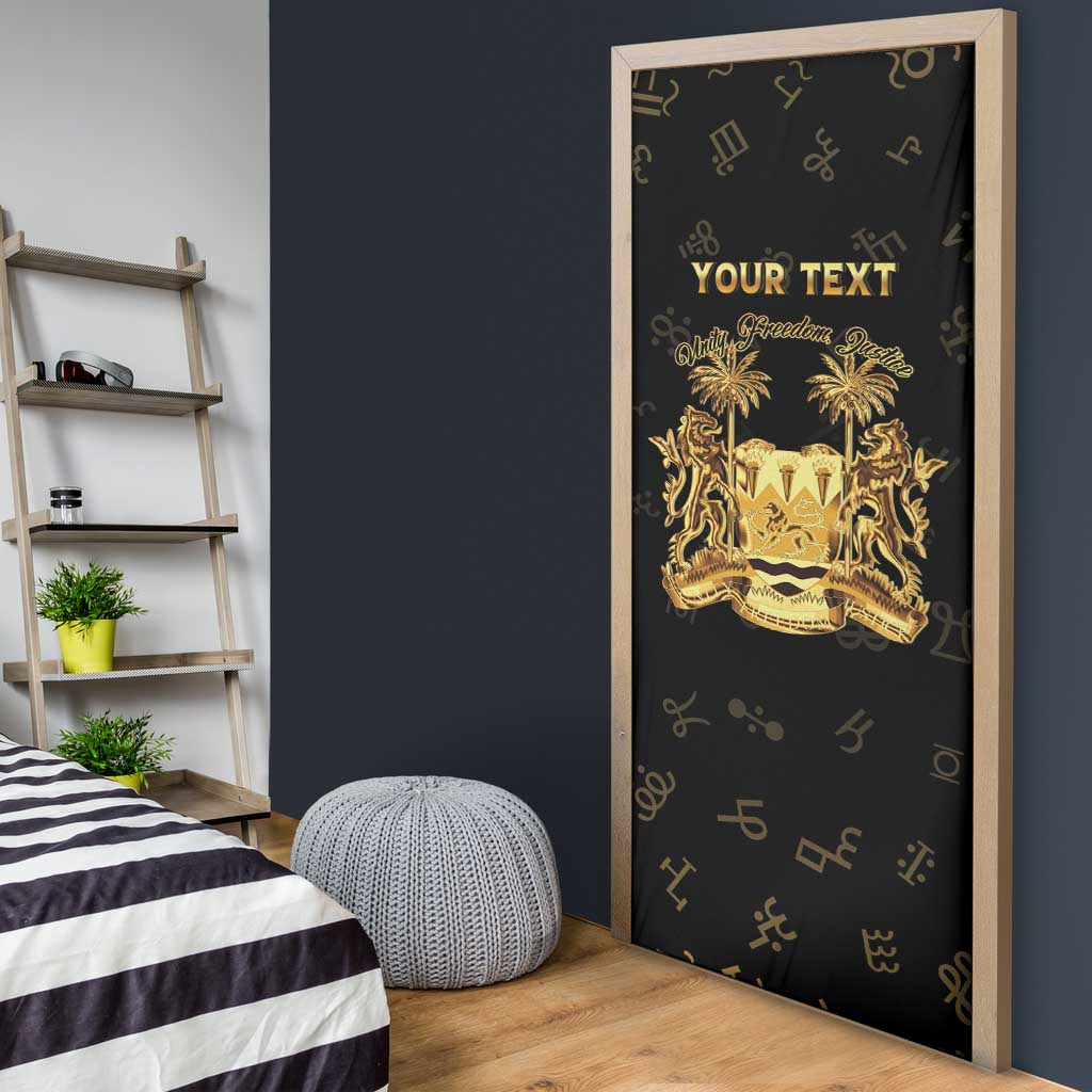 Personalized Sierra Leone Vai Syllabary Heritage Door Cover National Emblem Golden Style - Wonder Print Shop
