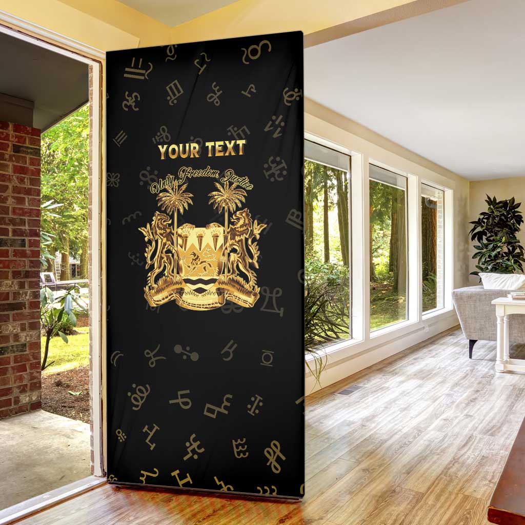 Personalized Sierra Leone Vai Syllabary Heritage Door Cover National Emblem Golden Style - Wonder Print Shop