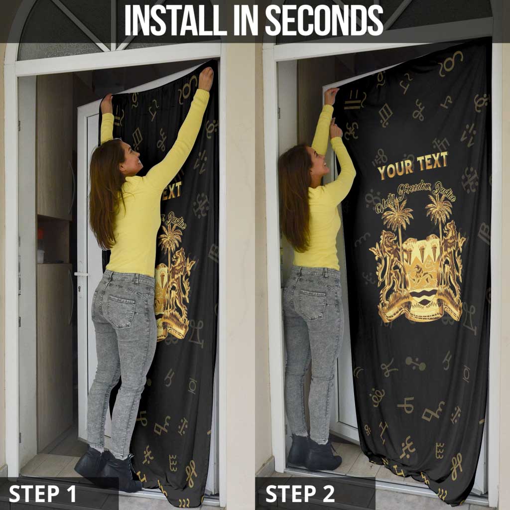 Personalized Sierra Leone Vai Syllabary Heritage Door Cover National Emblem Golden Style - Wonder Print Shop