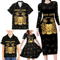 Personalized Sierra Leone Vai Syllabary Heritage Family Matching Long Sleeve Bodycon Dress and Hawaiian Shirt National Emblem Golden Style - Wonder Print Shop