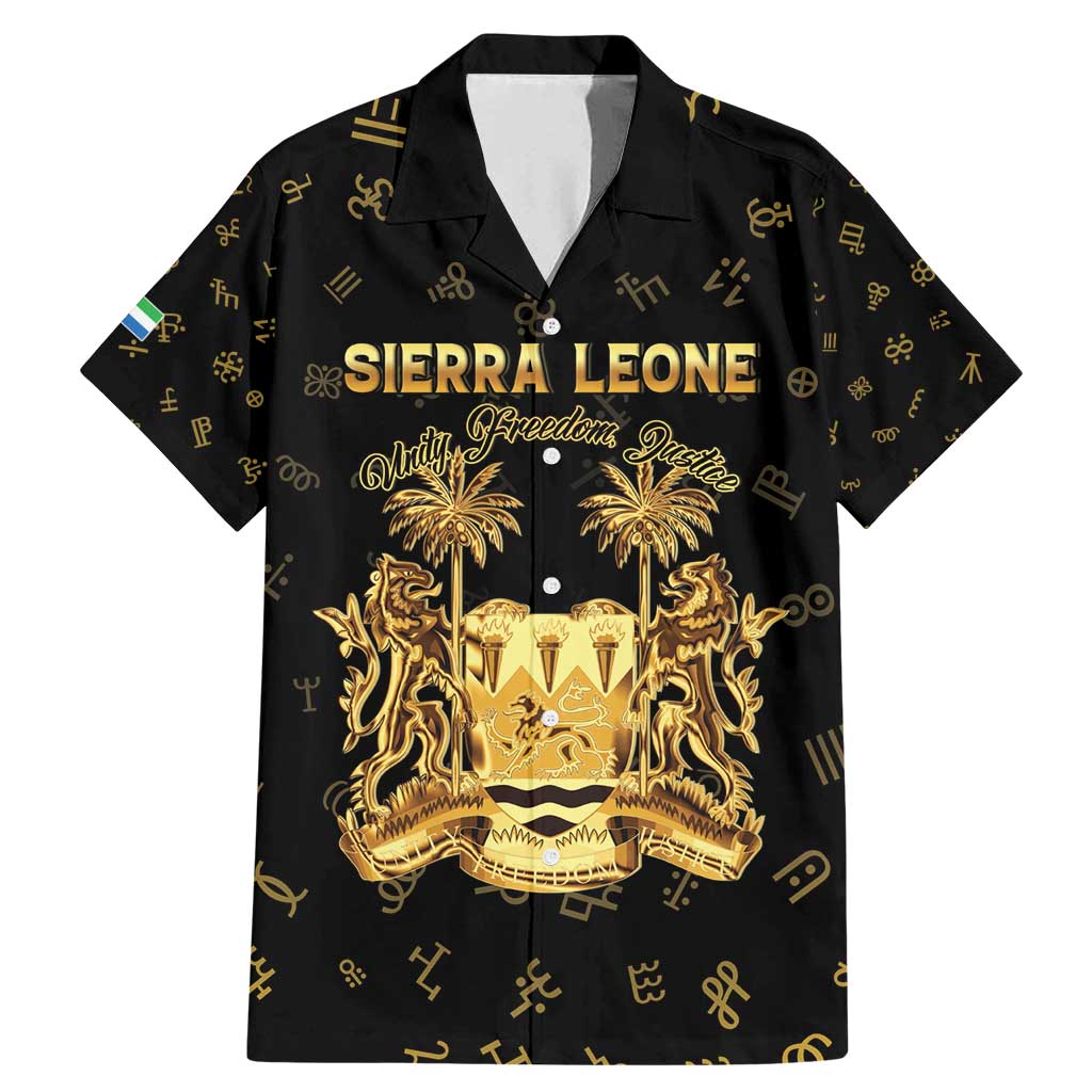 Personalized Sierra Leone Vai Syllabary Heritage Family Matching Mermaid Dress and Hawaiian Shirt National Emblem Golden Style - Wonder Print Shop