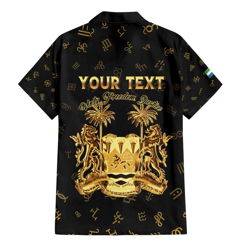 Personalized Sierra Leone Vai Syllabary Heritage Family Matching Mermaid Dress and Hawaiian Shirt National Emblem Golden Style - Wonder Print Shop