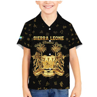 Personalized Sierra Leone Vai Syllabary Heritage Family Matching Mermaid Dress and Hawaiian Shirt National Emblem Golden Style - Wonder Print Shop
