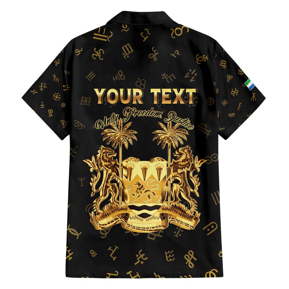 Personalized Sierra Leone Vai Syllabary Heritage Family Matching Off The Shoulder Long Sleeve Dress and Hawaiian Shirt National Emblem Golden Style - Wonder Print Shop