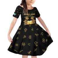 Personalized Sierra Leone Vai Syllabary Heritage Family Matching Off Shoulder Short Dress and Hawaiian Shirt National Emblem Golden Style - Wonder Print Shop