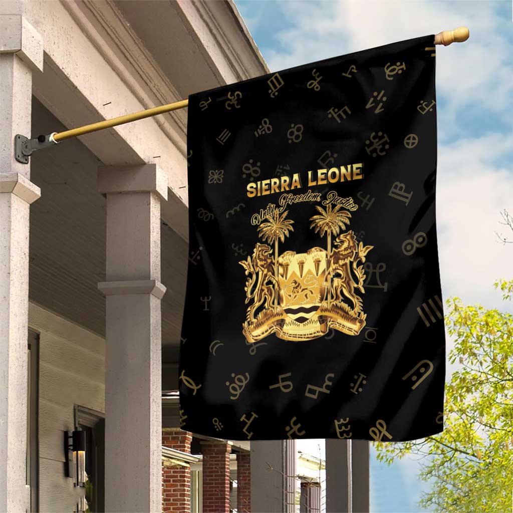 Sierra Leone Vai Syllabary Heritage Garden Flag National Emblem Golden Style - Wonder Print Shop