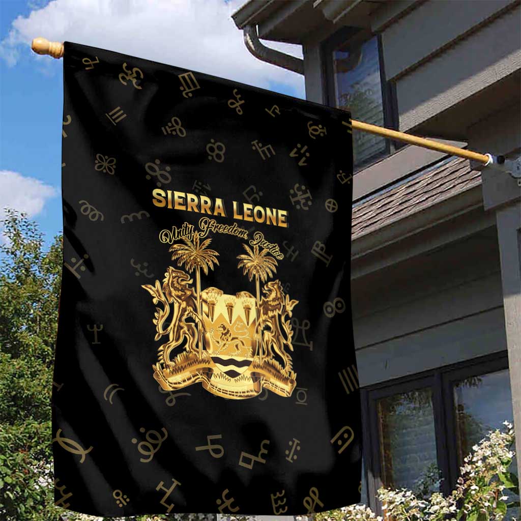 Sierra Leone Vai Syllabary Heritage Garden Flag National Emblem Golden Style - Wonder Print Shop