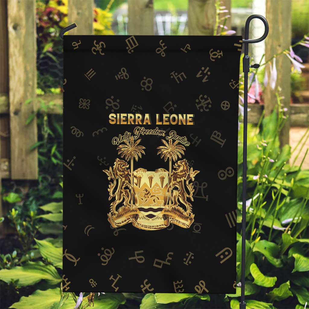 Sierra Leone Vai Syllabary Heritage Garden Flag National Emblem Golden Style - Wonder Print Shop