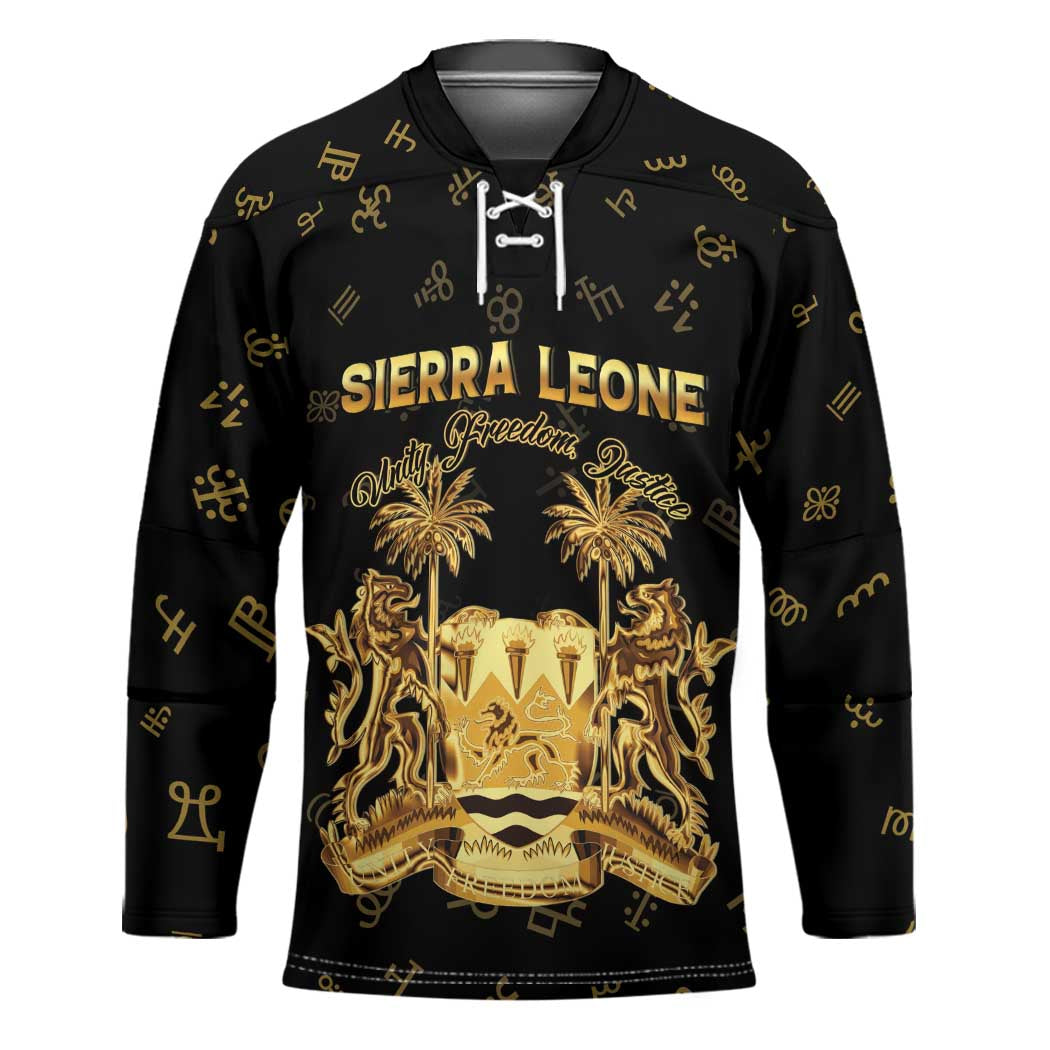 Personalized Sierra Leone Vai Syllabary Heritage Hockey Jersey National Emblem Golden Style - Wonder Print Shop