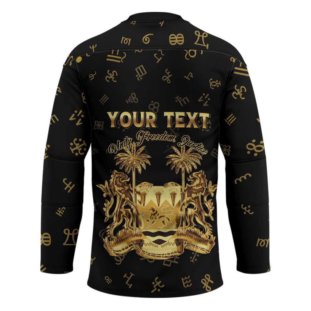 Personalized Sierra Leone Vai Syllabary Heritage Hockey Jersey National Emblem Golden Style - Wonder Print Shop
