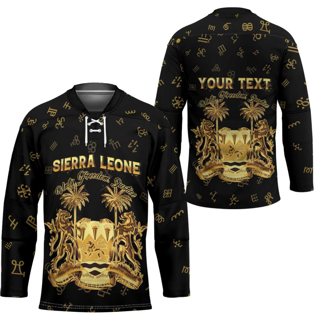 Personalized Sierra Leone Vai Syllabary Heritage Hockey Jersey National Emblem Golden Style - Wonder Print Shop