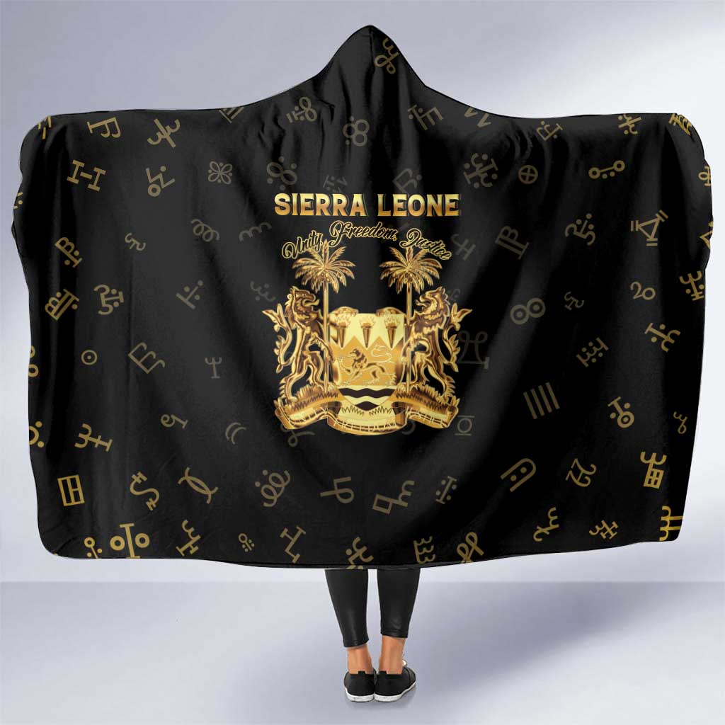 Sierra Leone Vai Syllabary Heritage Hooded Blanket National Emblem Golden Style - Wonder Print Shop