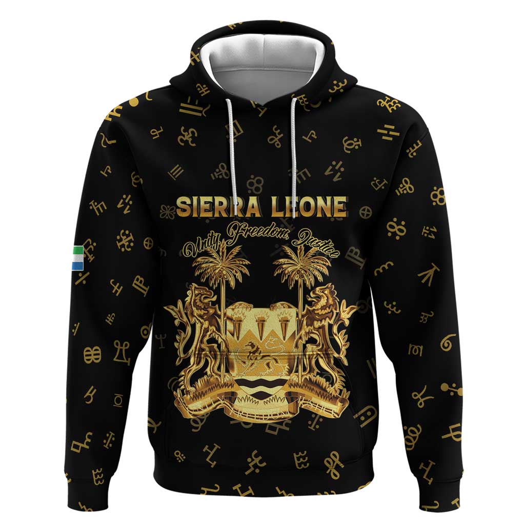 Personalized Sierra Leone Vai Syllabary Heritage Hoodie National Emblem Golden Style - Wonder Print Shop