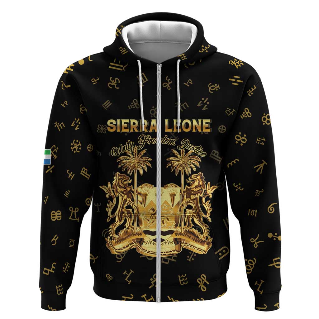 Personalized Sierra Leone Vai Syllabary Heritage Hoodie National Emblem Golden Style - Wonder Print Shop