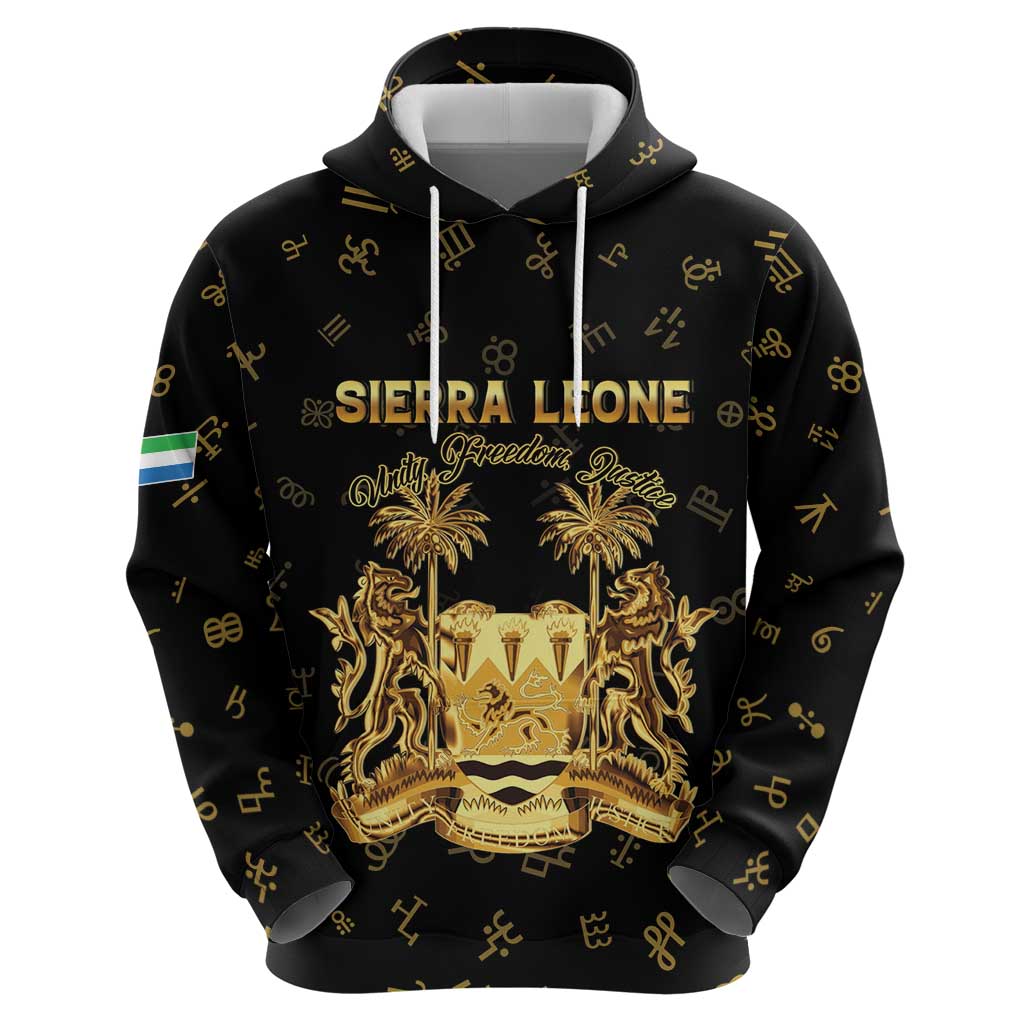 Personalized Sierra Leone Vai Syllabary Heritage Hoodie National Emblem Golden Style - Wonder Print Shop