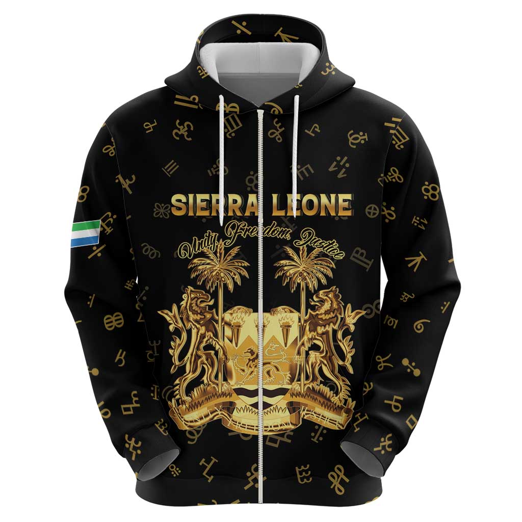 Personalized Sierra Leone Vai Syllabary Heritage Hoodie National Emblem Golden Style - Wonder Print Shop