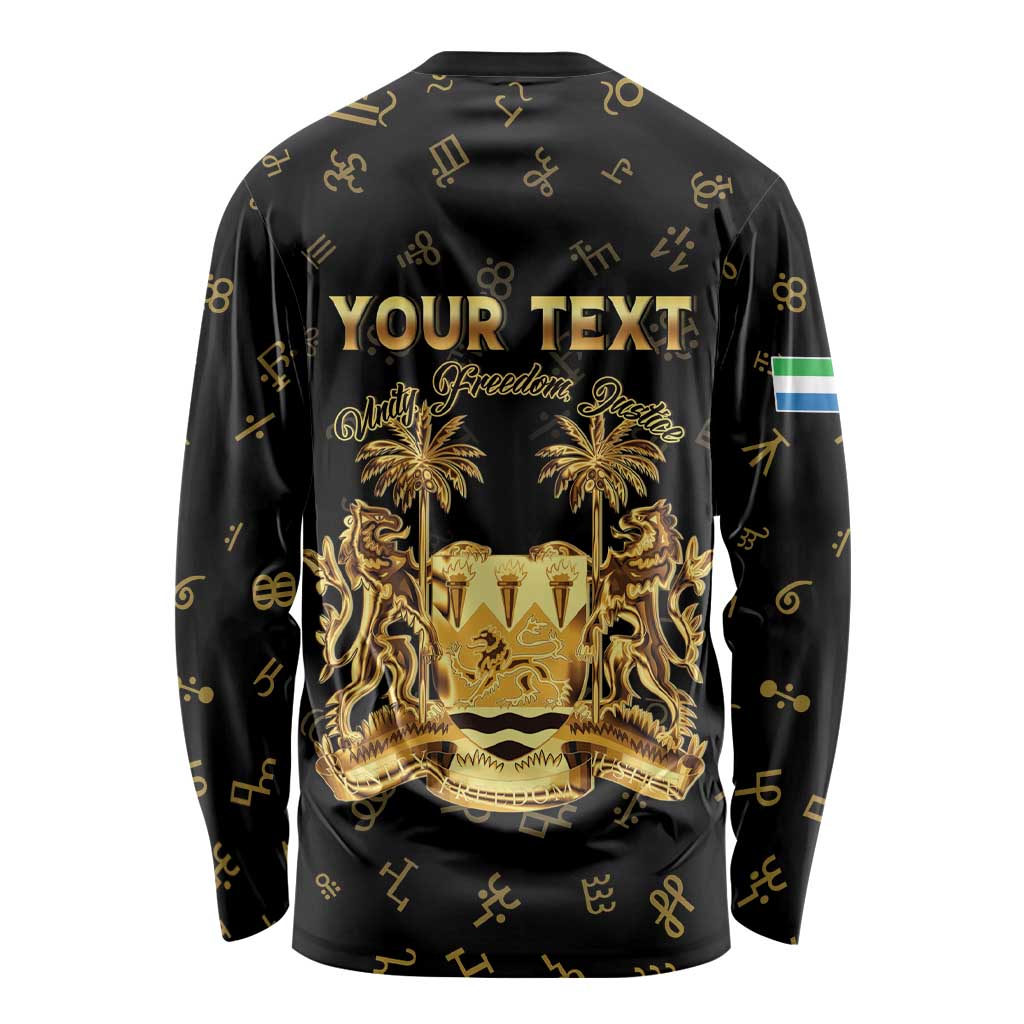 Personalized Sierra Leone Vai Syllabary Heritage Long Sleeve Shirt National Emblem Golden Style - Wonder Print Shop