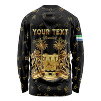 Personalized Sierra Leone Vai Syllabary Heritage Long Sleeve Shirt National Emblem Golden Style - Wonder Print Shop