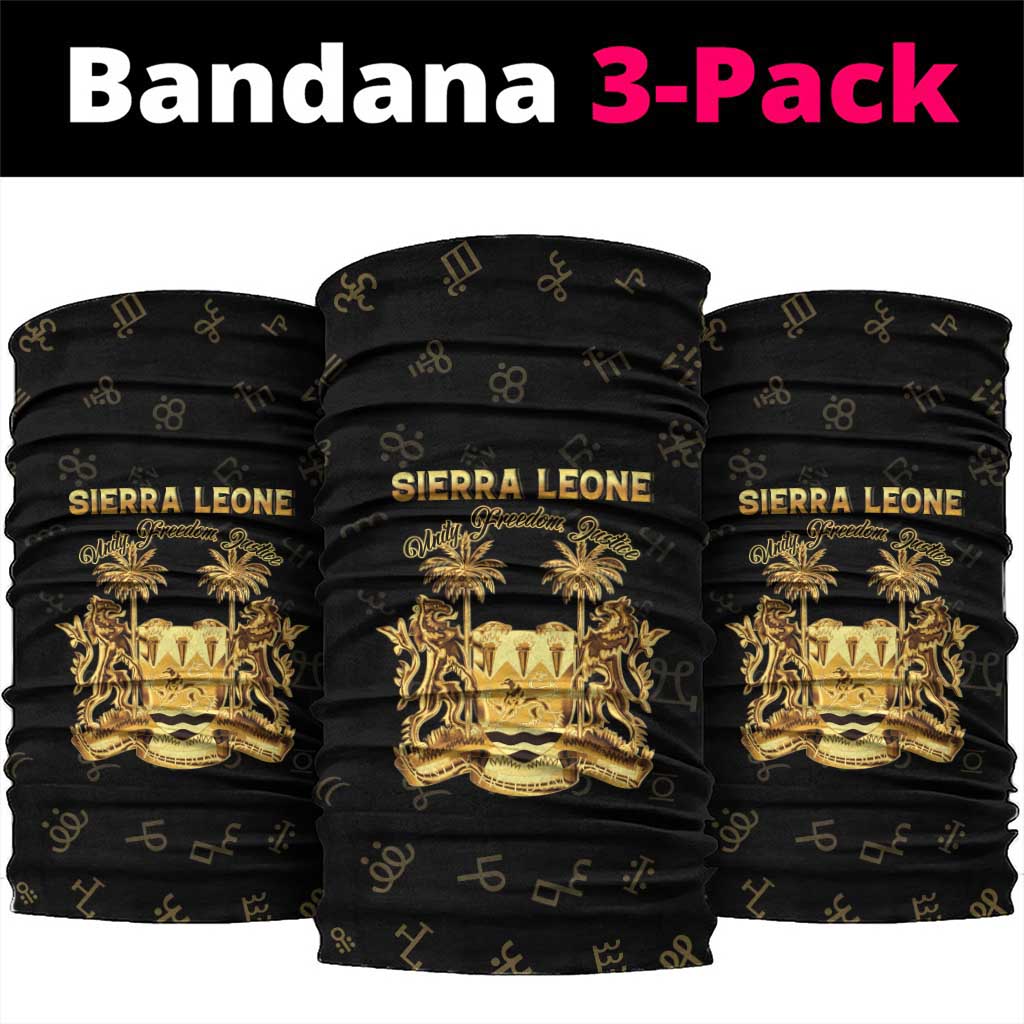 Sierra Leone Vai Syllabary Heritage Neck Gaiter National Emblem Golden Style - Wonder Print Shop