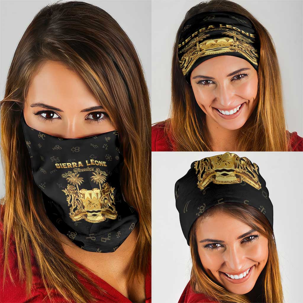 Sierra Leone Vai Syllabary Heritage Neck Gaiter National Emblem Golden Style - Wonder Print Shop