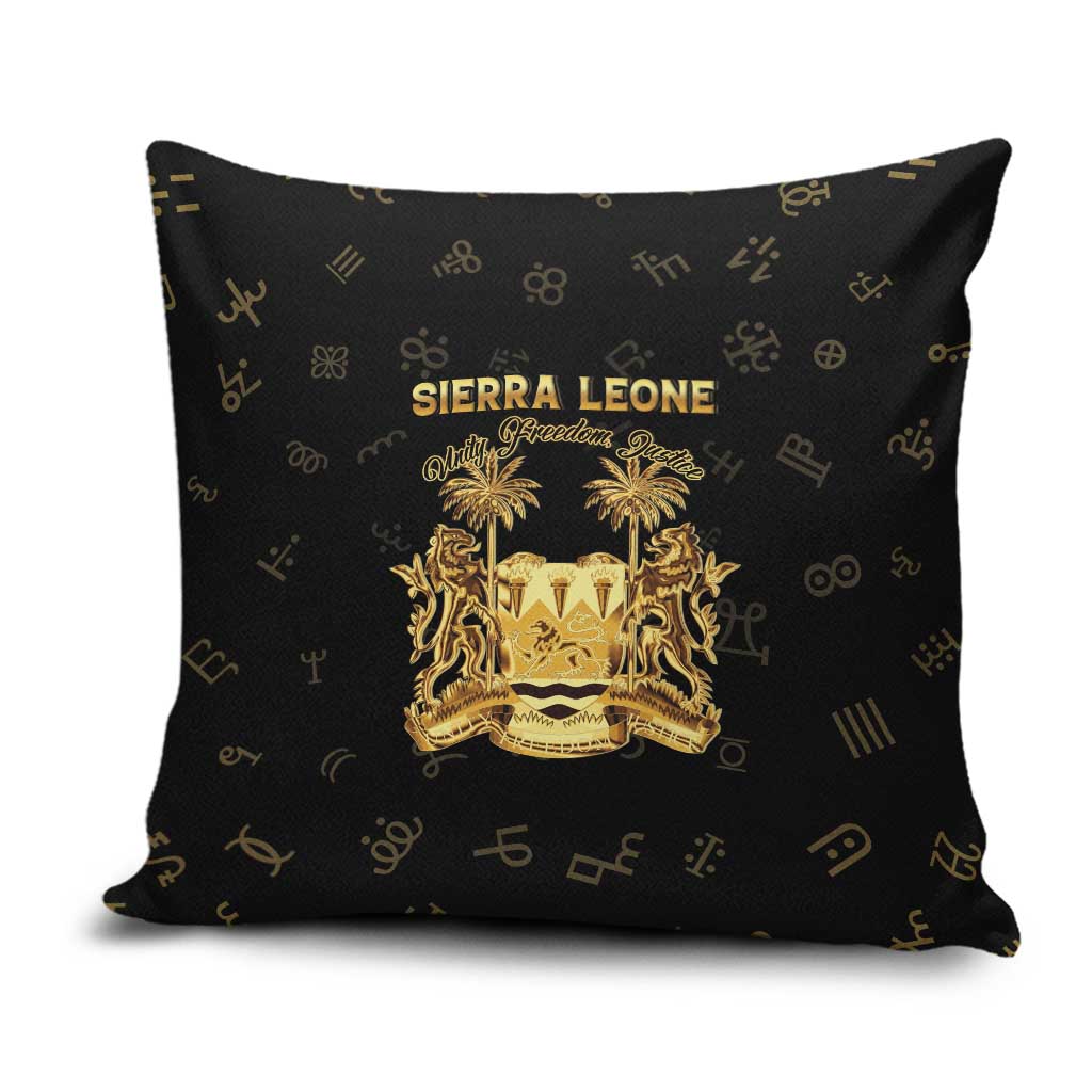 Sierra Leone Vai Syllabary Heritage Pillow Cover National Emblem Golden Style - Wonder Print Shop