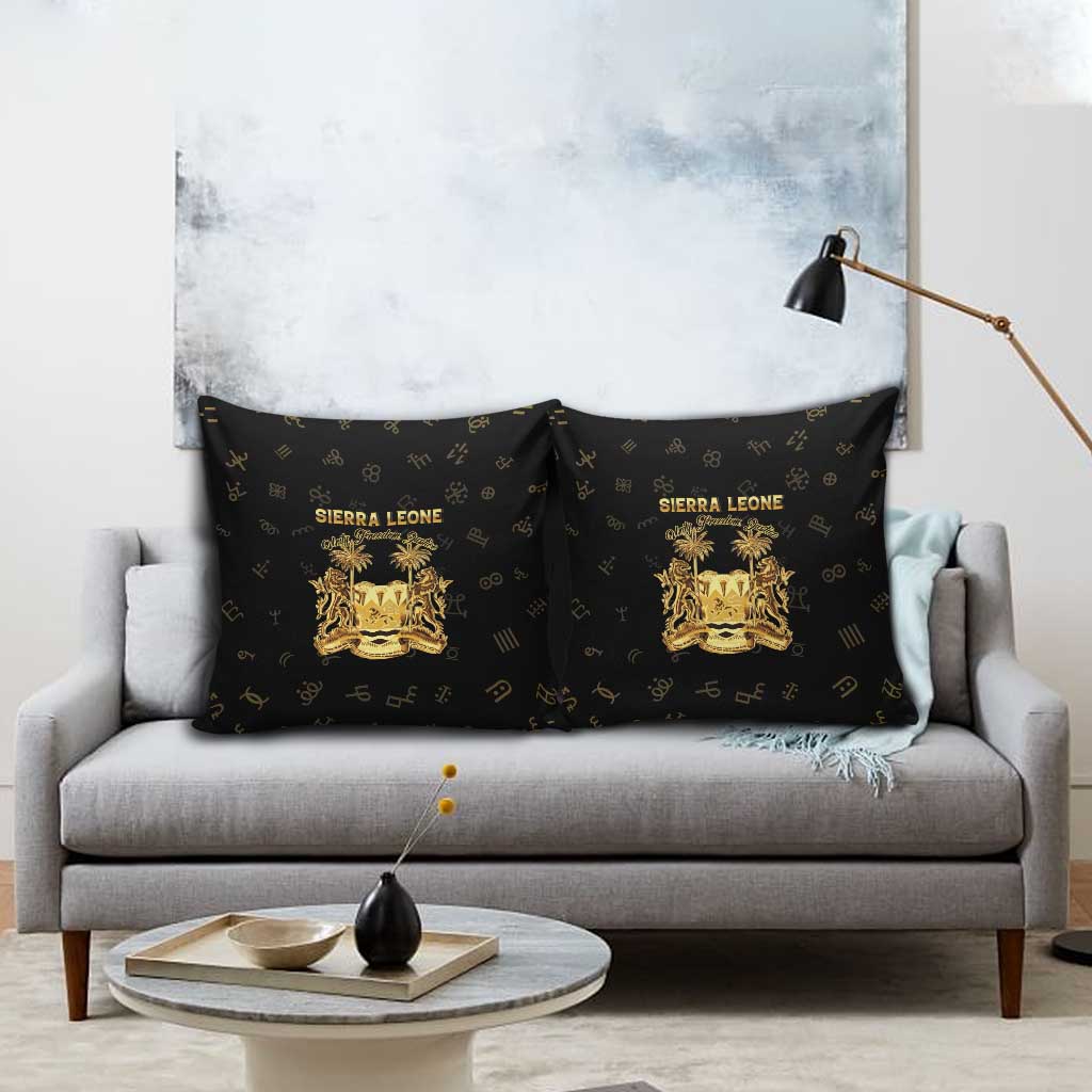 Sierra Leone Vai Syllabary Heritage Pillow Cover National Emblem Golden Style - Wonder Print Shop