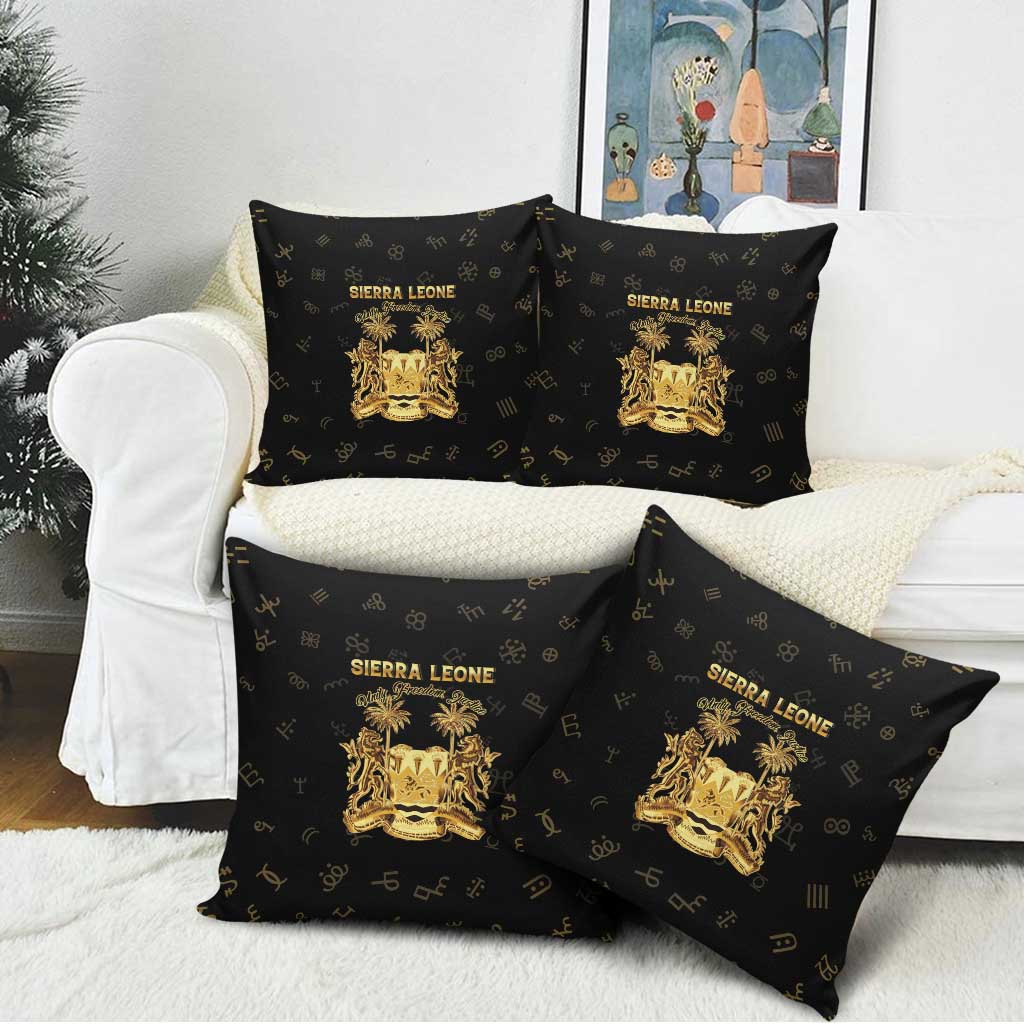 Sierra Leone Vai Syllabary Heritage Pillow Cover National Emblem Golden Style - Wonder Print Shop