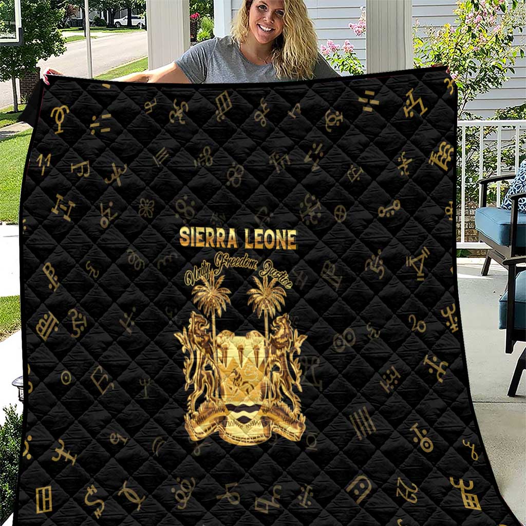 Sierra Leone Vai Syllabary Heritage Quilt National Emblem Golden Style - Wonder Print Shop