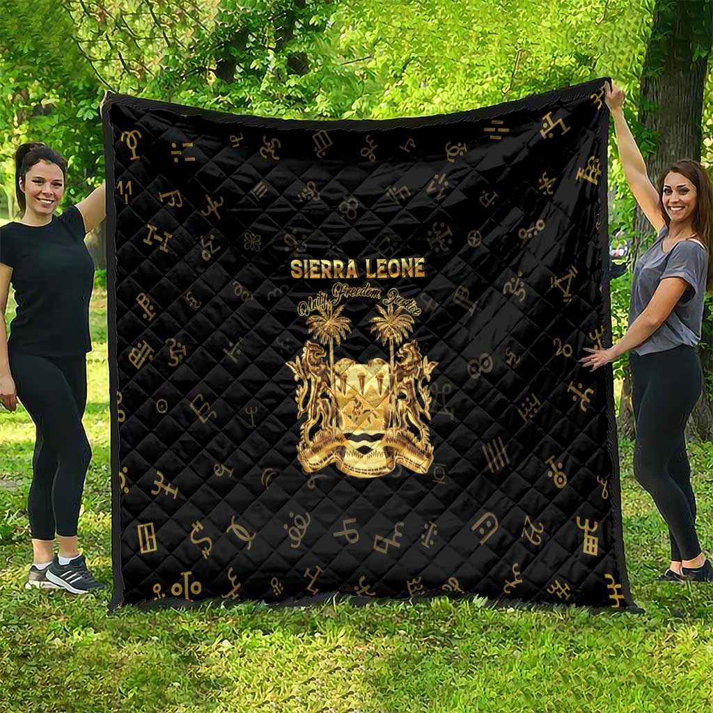 Sierra Leone Vai Syllabary Heritage Quilt National Emblem Golden Style - Wonder Print Shop
