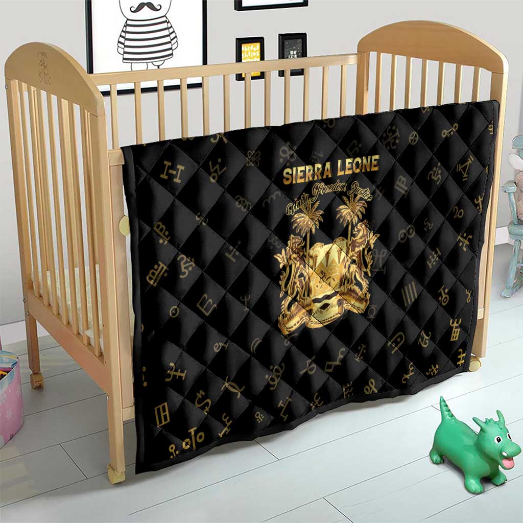 Sierra Leone Vai Syllabary Heritage Quilt National Emblem Golden Style - Wonder Print Shop