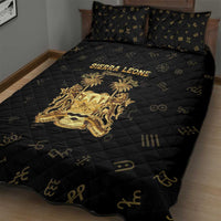 Sierra Leone Vai Syllabary Heritage Quilt Bed Set National Emblem Golden Style - Wonder Print Shop