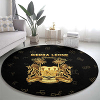 Sierra Leone Vai Syllabary Heritage Round Carpet National Emblem Golden Style - Wonder Print Shop