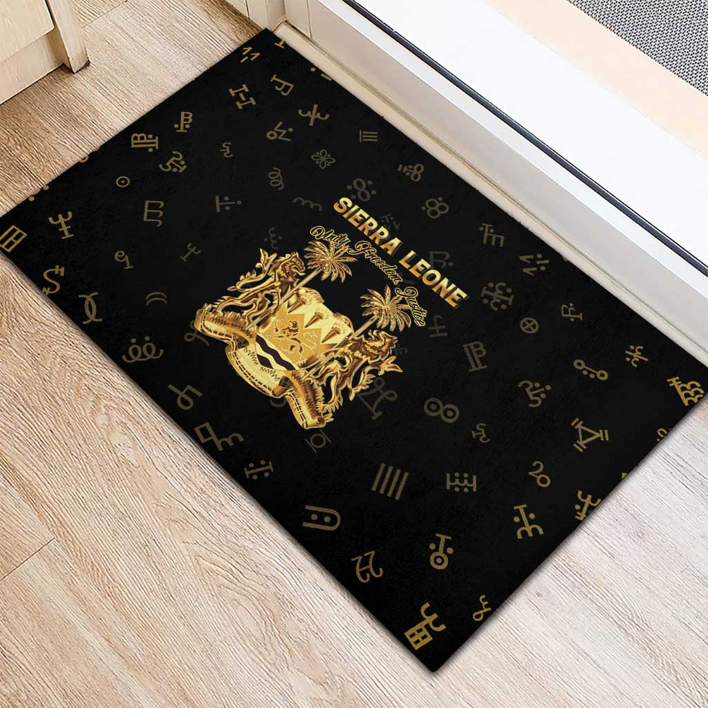 Sierra Leone Vai Syllabary Heritage Rubber Doormat National Emblem Golden Style - Wonder Print Shop