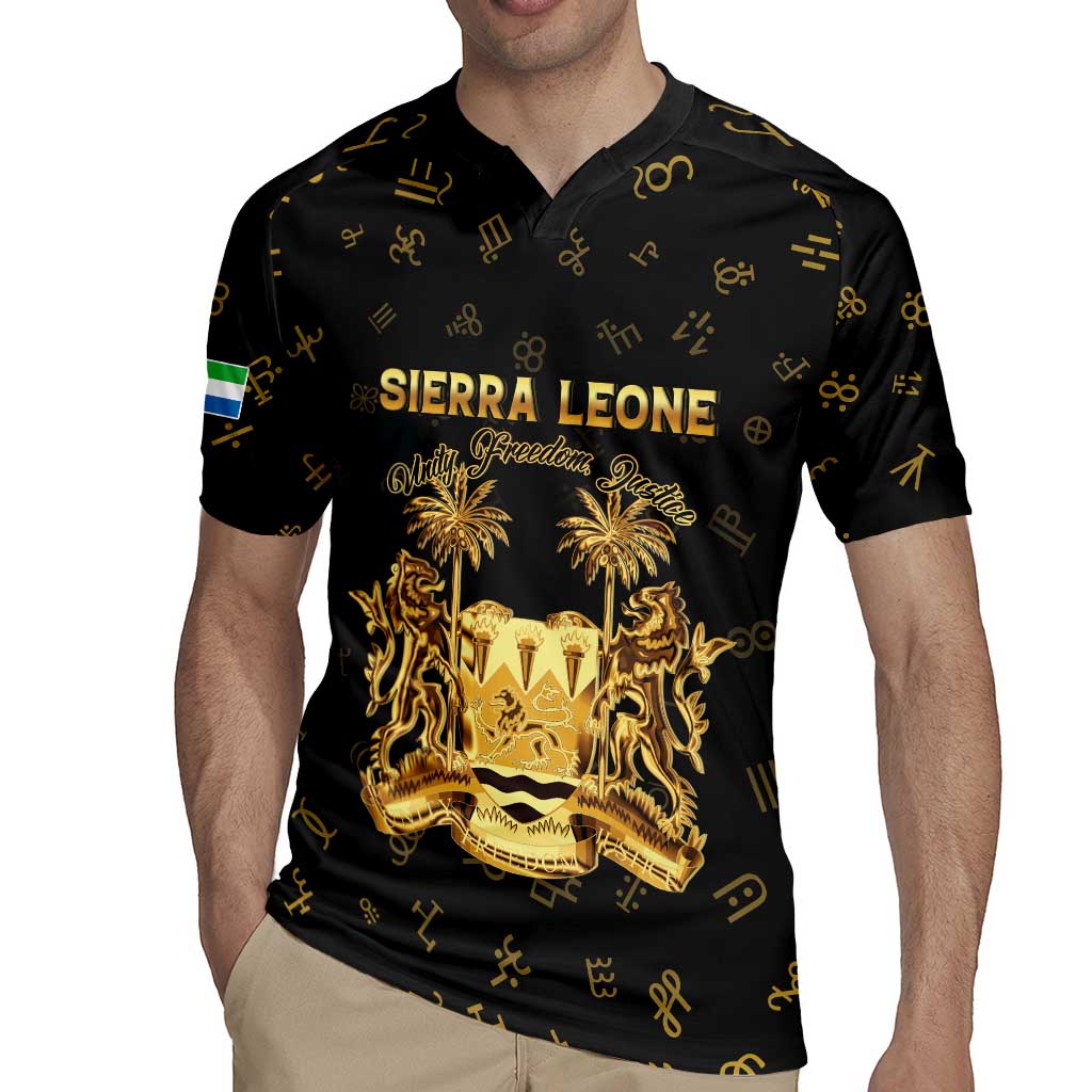 Personalized Sierra Leone Vai Syllabary Heritage Rugby Jersey National Emblem Golden Style - Wonder Print Shop