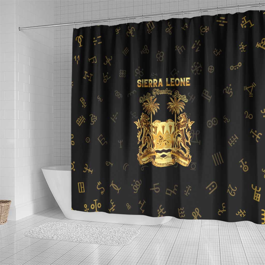 Sierra Leone Vai Syllabary Heritage Shower Curtain National Emblem Golden Style - Wonder Print Shop