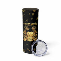 Personalized Sierra Leone Vai Syllabary Heritage Skinny Tumbler National Emblem Golden Style - Wonder Print Shop