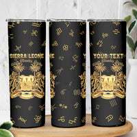 Personalized Sierra Leone Vai Syllabary Heritage Skinny Tumbler National Emblem Golden Style - Wonder Print Shop