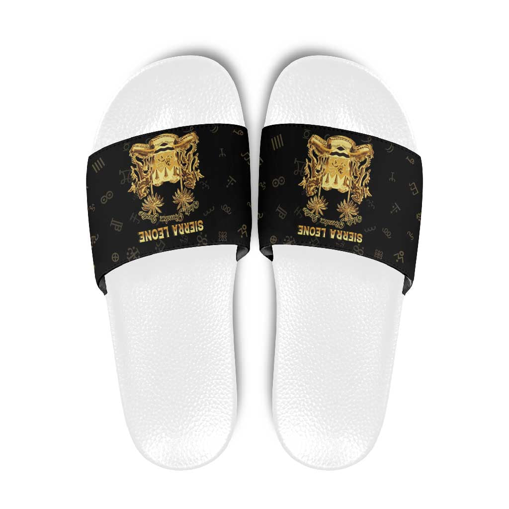 Sierra Leone Vai Syllabary Heritage Slide Sandals National Emblem Golden Style - Wonder Print Shop