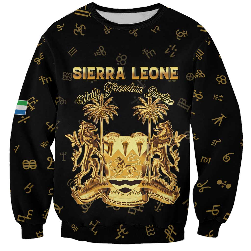 Personalized Sierra Leone Vai Syllabary Heritage Sweatshirt National Emblem Golden Style - Wonder Print Shop